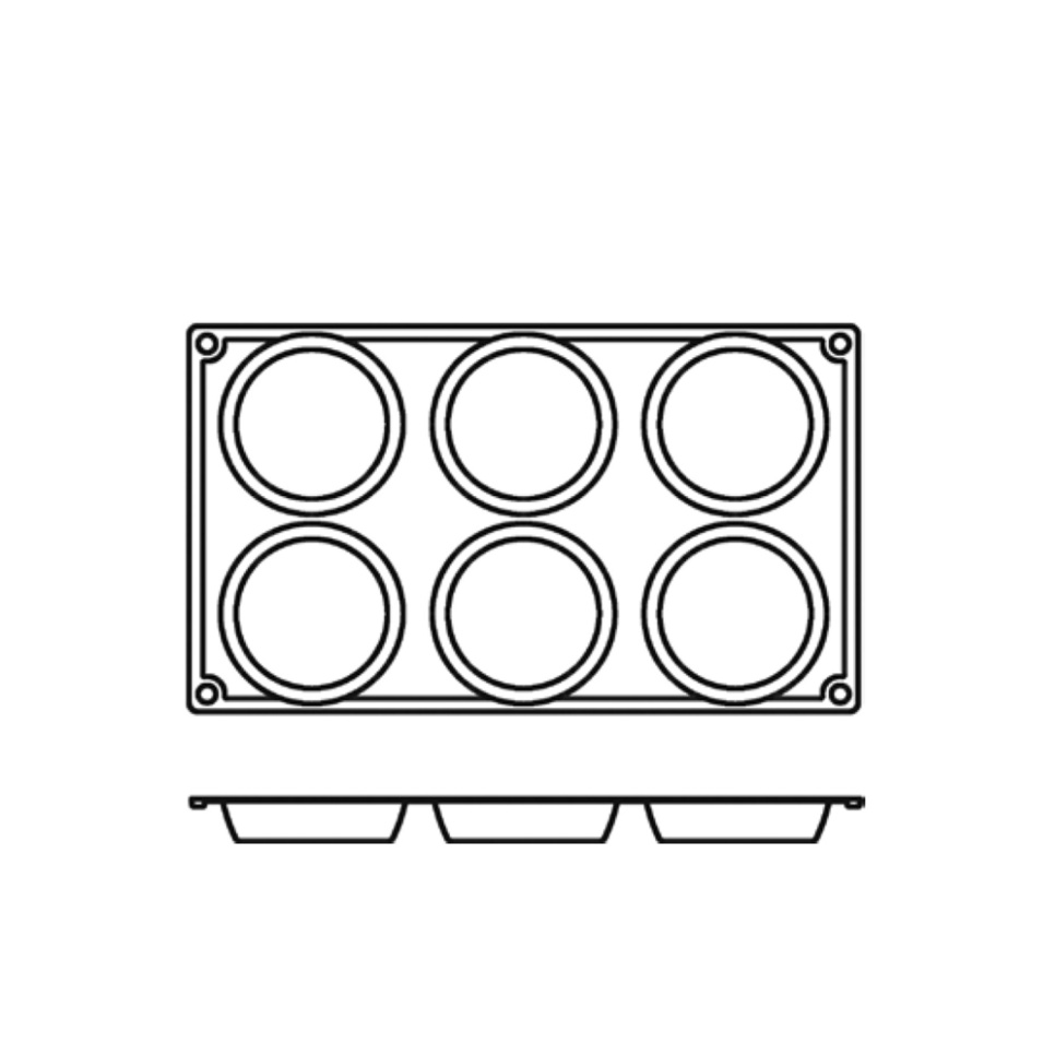 Bageform i silikone, lav cylinder, 6 stk - Pavoni Bageform i silikone, lav cylinder, 6 stk - Pavoni