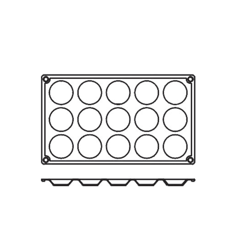 Bageform i silikone, tartelet, 15 stk - Pavoni Bageform i silikone, tartelet, 15 stk - Pavoni