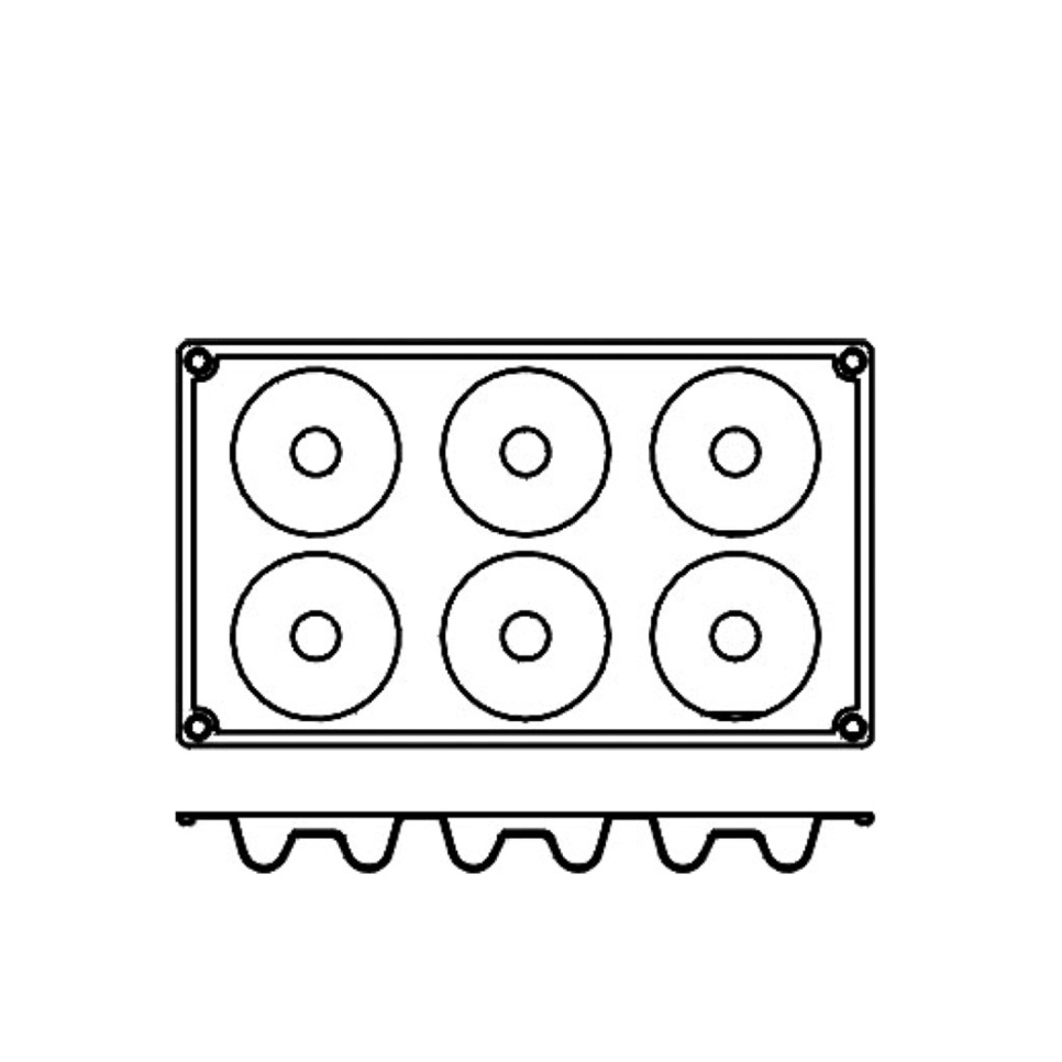 Bageform i silikone, savarin, 8 stk - Pavoni Bageform i silikone, savarin, 8 stk - Pavoni