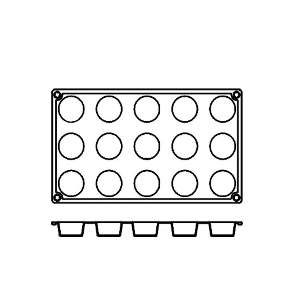 Bageform i silikone, cylinder, 15 stk - Pavoni Bageform i silikone, cylinder, 15 stk - Pavoni