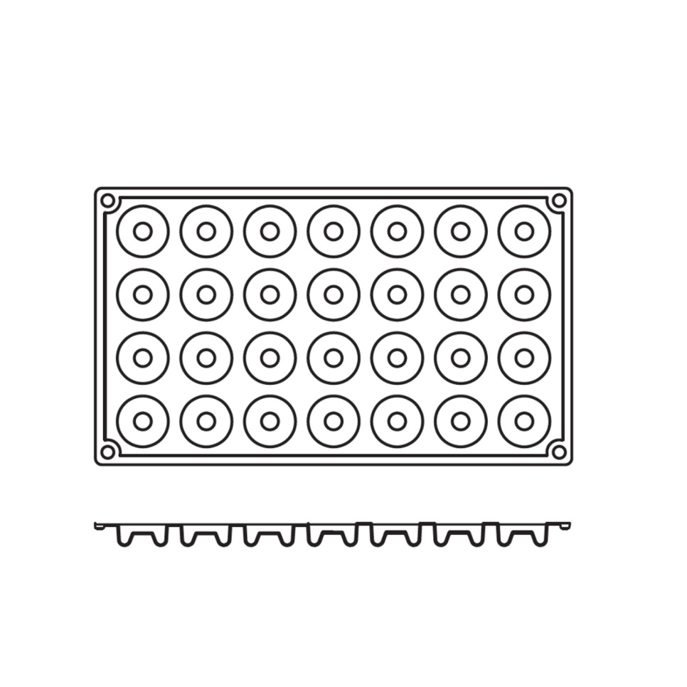 Bageform i silikone, lille savarin, 28 stk - Pavoni Bageform i silikone, lille savarin, 28 stk - Pavoni