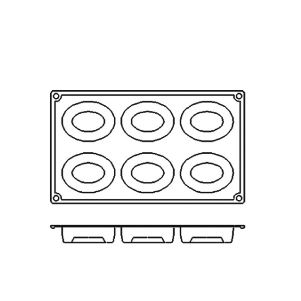 Bageform i silikone, oval savarin, 6 stk - Pavoni Bageform i silikone, oval savarin, 6 stk - Pavoni