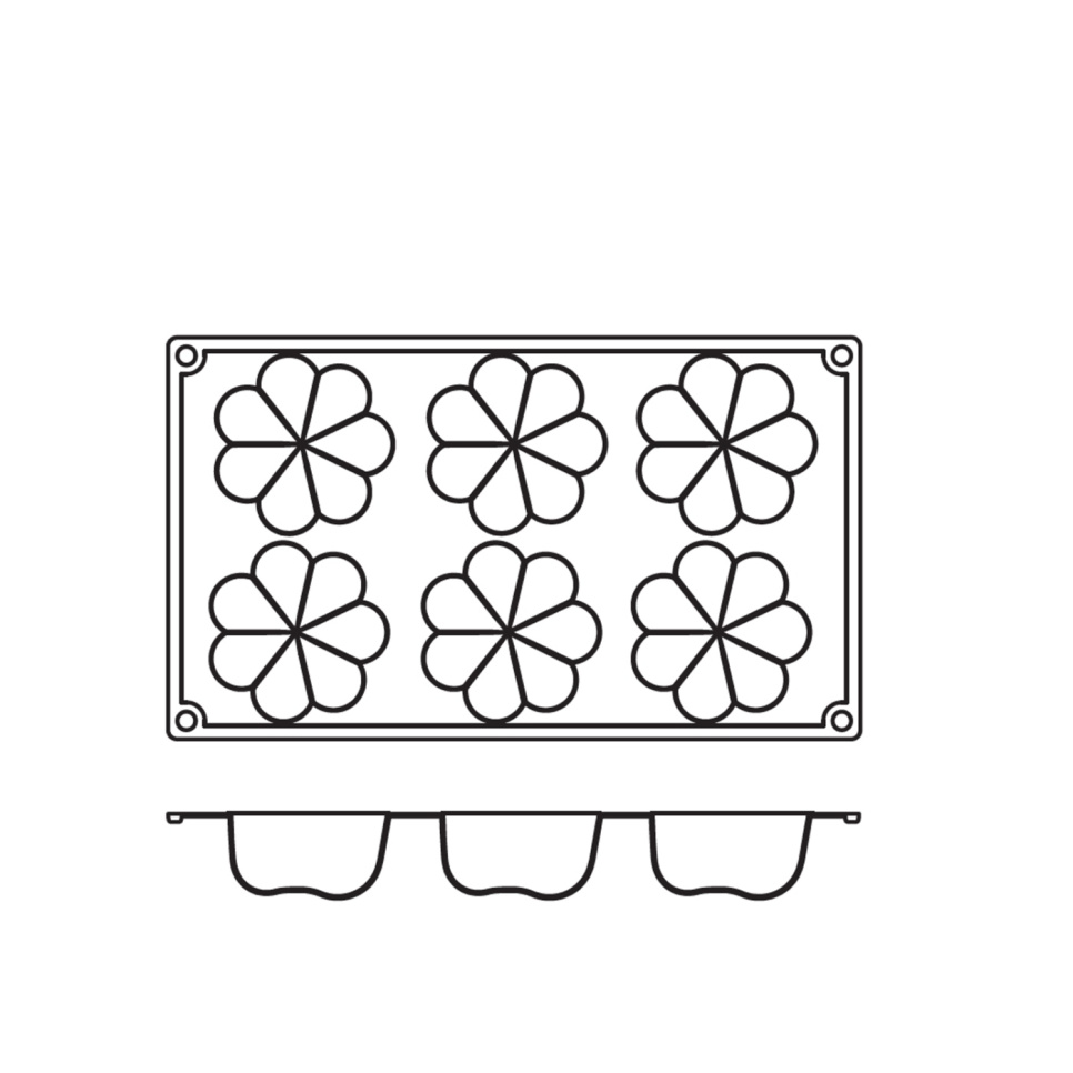 Bageform i silikone, charlotteform, 6 stk - Pavoni
