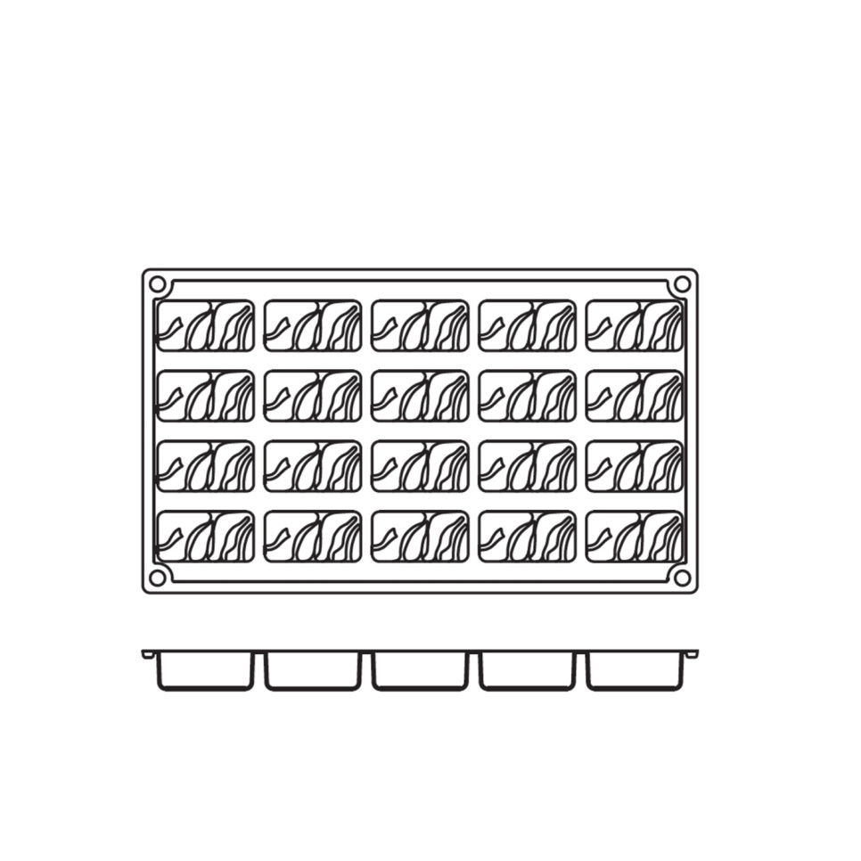 Bageform i silikone, nougatform, 20 stk - Pavoni