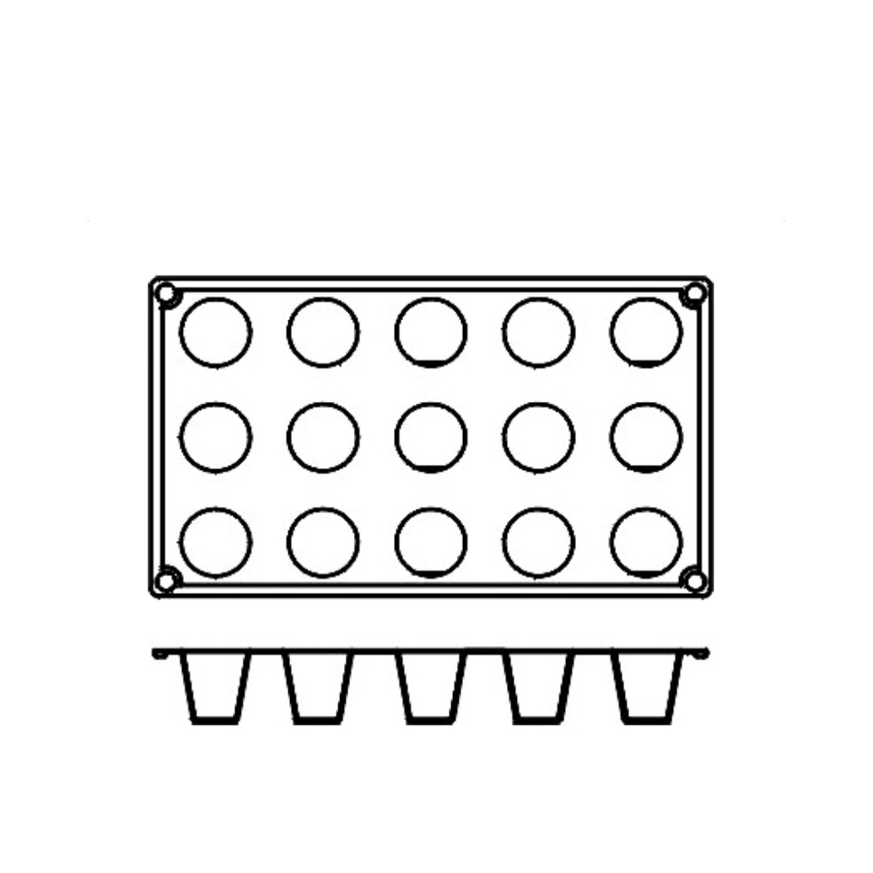 Bageform i silikone, lille kegle, 15 stk - Pavoni Bageform i silikone, lille kegle, 15 stk - Pavoni