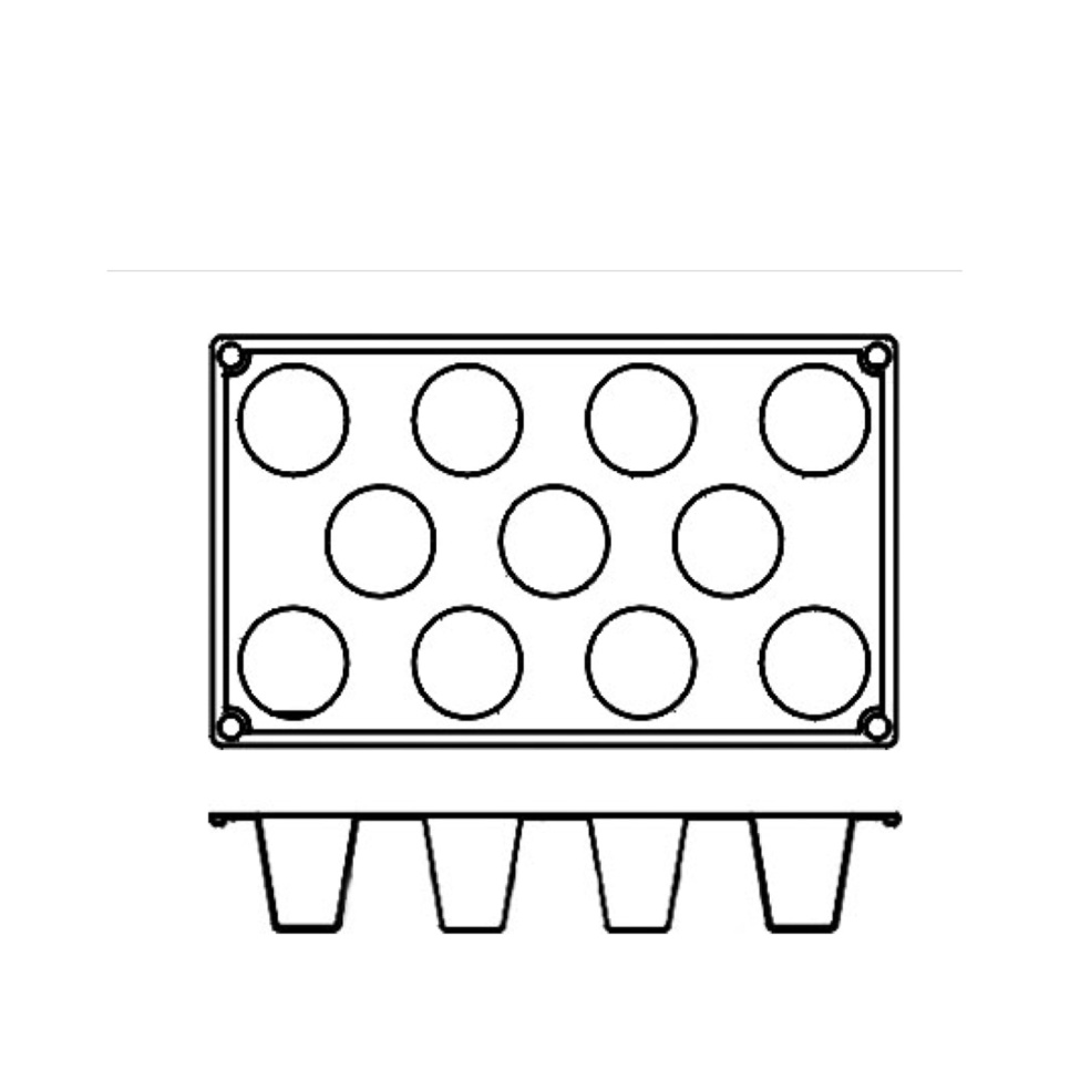 Bageform i silikone, kegle, 11 stk - Pavoni Bageform i silikone, kegle, 11 stk - Pavoni