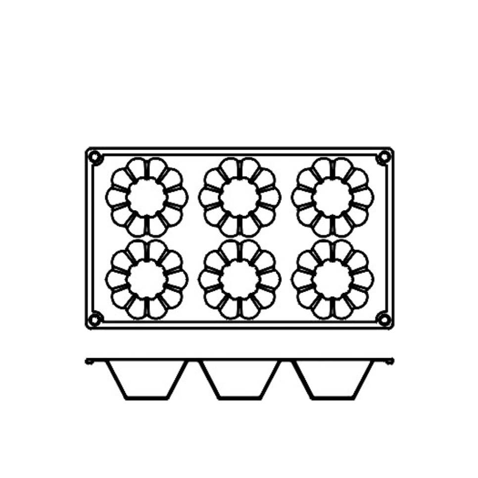 Bageform i silikone, dyb brioche, 6 stk - Pavoni Bageform i silikone, dyb brioche, 6 stk - Pavoni