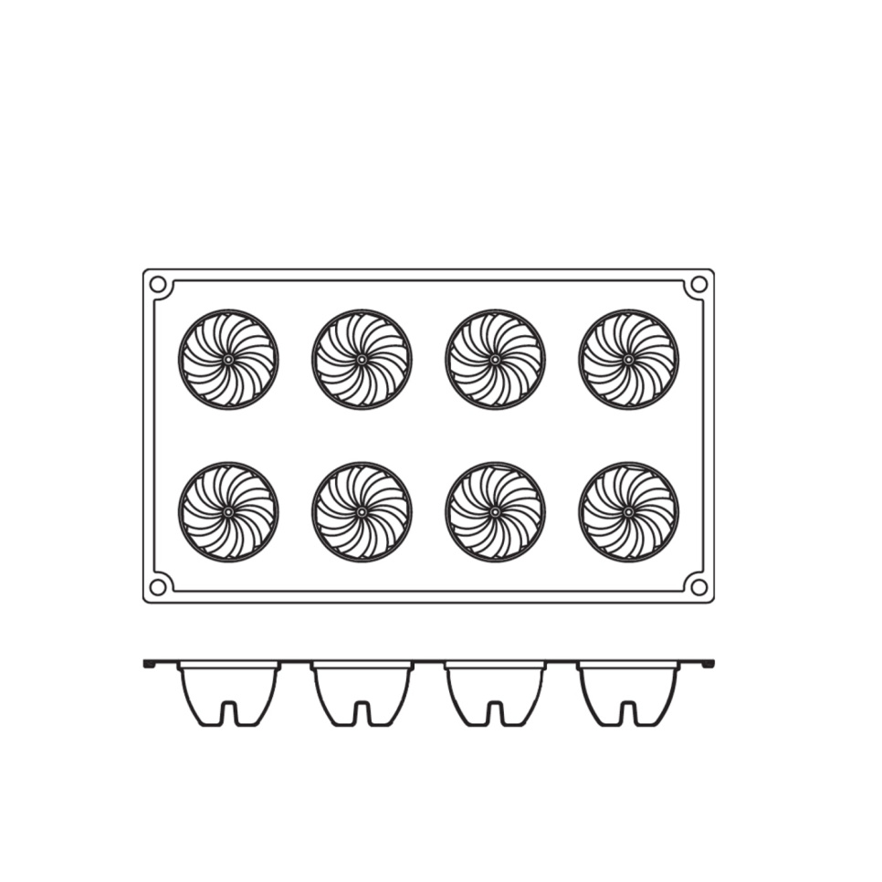 Silikone-bageform, lille sukkerkageform, 8 stk - Pavoni