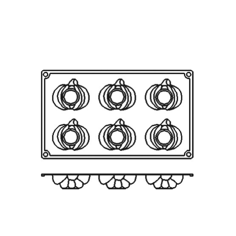 Bageform i silikone, græskar, 6 stk - Pavoni Bageform i silikone, græskar, 6 stk - Pavoni