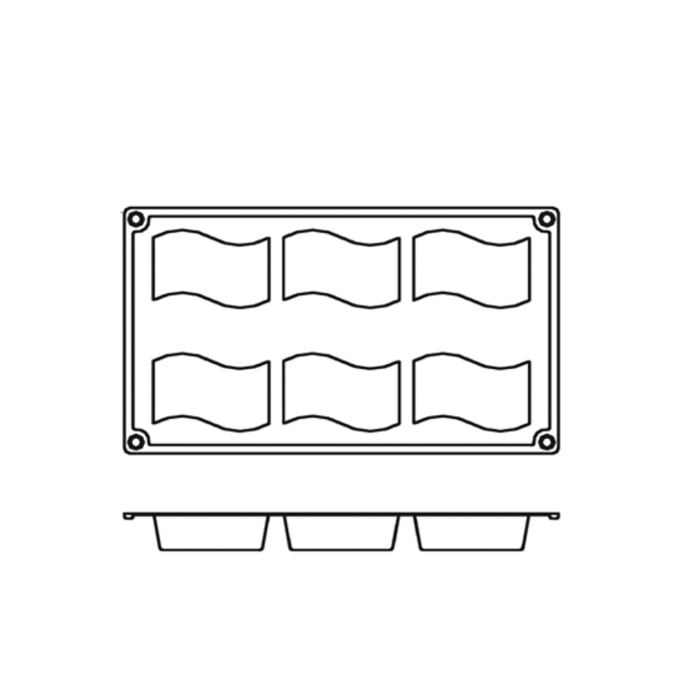 Bageform i silikone, svajende rektangel, 6 stk - Pavoni Bageform i silikone, svajende rektangel, 6 stk - Pavoni