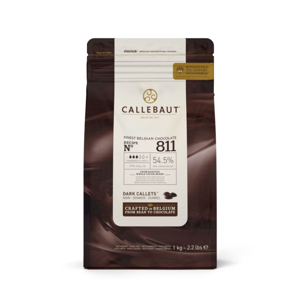 Couverture, mørk chokolade 54,5%, pellets, 1 kg - Callebaut i gruppen Bagning / Bageredskaber / Chokolade redskaber hos The Kitchen Lab (1827-25845)
