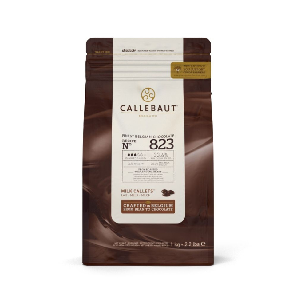 Couverture, mælkechokolade 33,6%, pellets, 1 kg - Callebaut i gruppen Bar & Vin / Bar udstyr / Øvrig bar udstyr hos The Kitchen Lab (1827-25846)