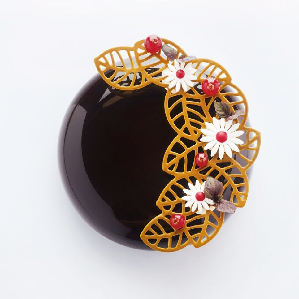 Silikoneform til Tuile PR001, blade i krans, pavodecor - Pavoni