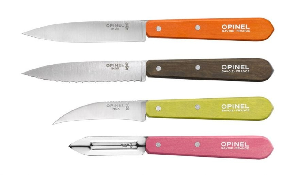Knivsæt i fire dele, 50\'erne, Essentials - Opinel i gruppen Madlavning / Køkkenknive / Kniv-sæt hos The Kitchen Lab (1861-22651)