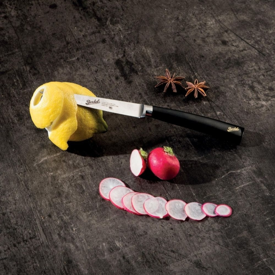 Brugskniv, 12 cm, Elegance Glossy Black - Berkel