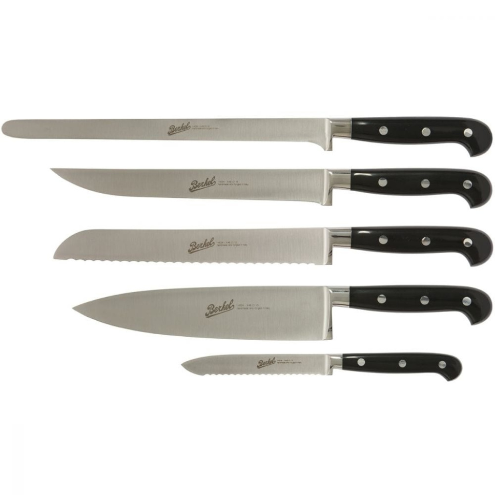 Knivsæt i fem dele, Adhoc Glossy Black - Berkel i gruppen Madlavning / Køkkenknive / Kniv-sæt hos The Kitchen Lab (1870-23982)