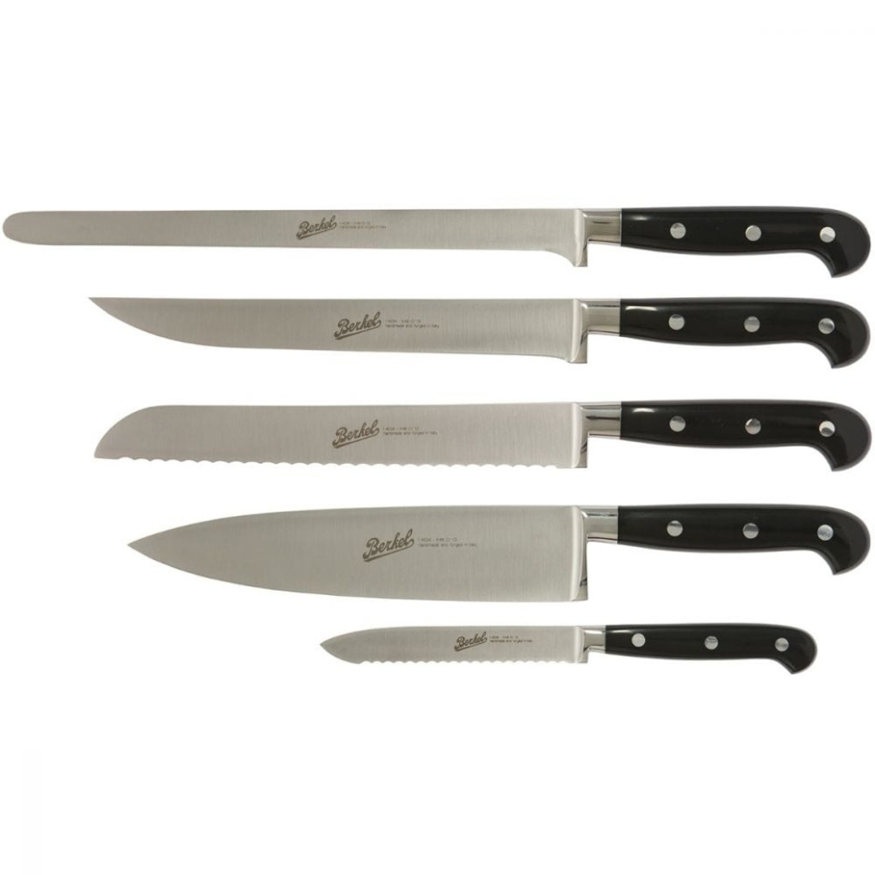 Knivsæt i fem dele, Adhoc Glossy Black - Berkel i gruppen Madlavning / Køkkenknive / Kniv-sæt hos The Kitchen Lab (1870-23982)