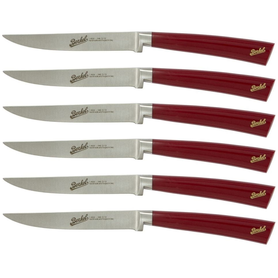 Bøfknive, 6-pak, Elegance Red - Berkel i gruppen Madlavning / Køkkenknive / Kniv-sæt hos The Kitchen Lab (1870-23988)