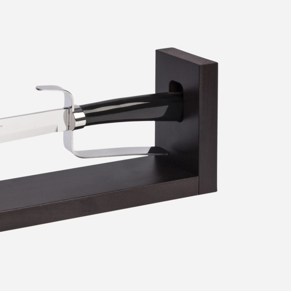 Champagnesabel med træstativ, 52 cm, Elegance Black Buffalo Horn - Berkel