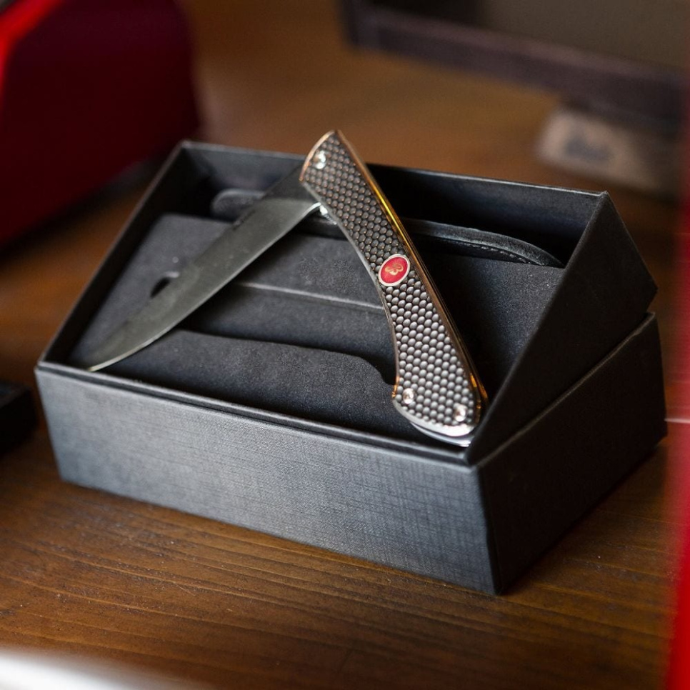 Foldekniv, 12 cm, med poleret titanium skaft - Berkel