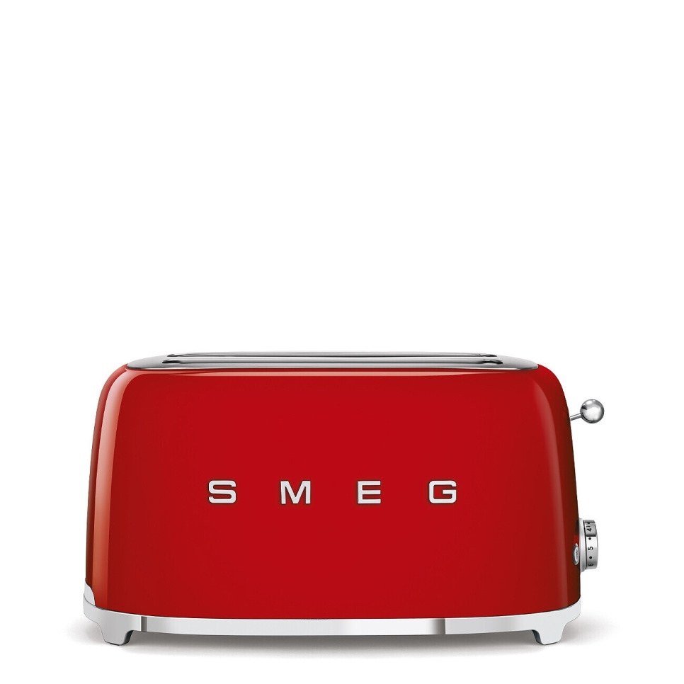 Brødrister, 4 plader, lange rum, rød - Smeg i gruppen Køkkenmaskiner / Varme & Koge / Brødristere hos The Kitchen Lab (1984-25002)