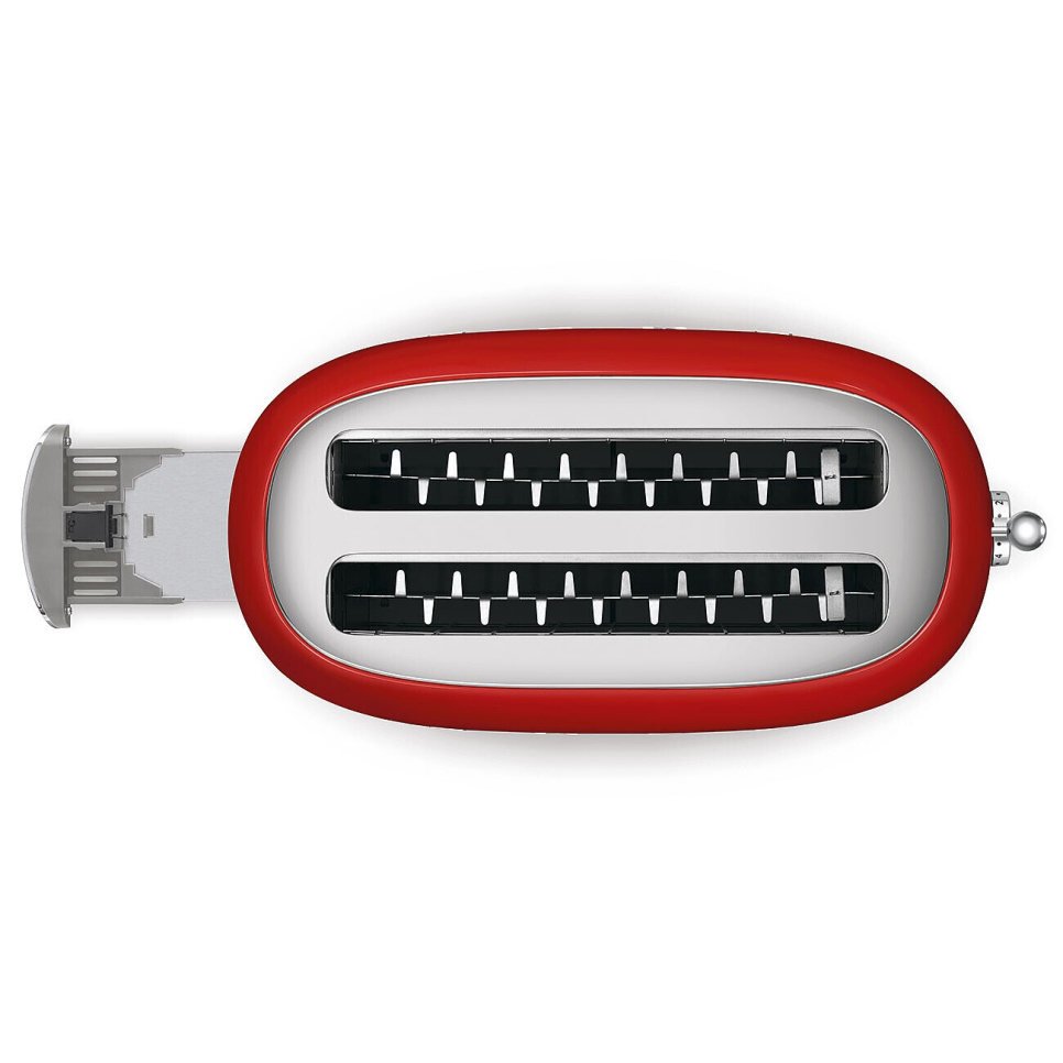 Brødrister, 4 plader, lange rum, rød - Smeg