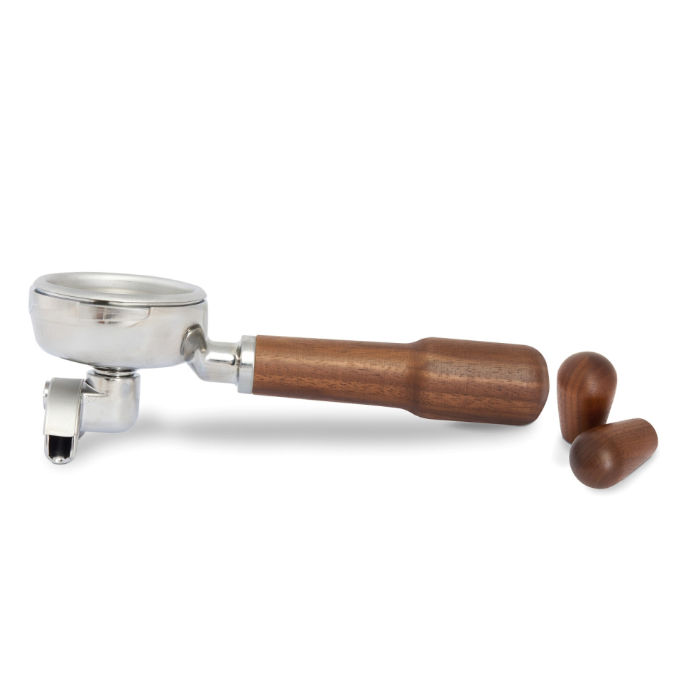Sæt med portafilter og drejeknapper til Cellini Evoluzione, valnød - La Pavoni i gruppen Te & Kaffe / Kaffe tilbehør / Øvrige tilbehør hos The Kitchen Lab (1984-31484)