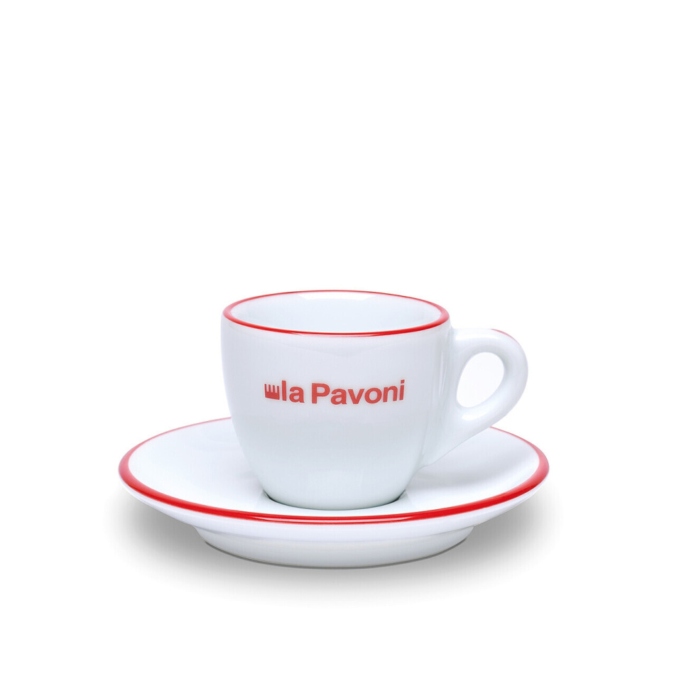Espressokopper med underkopper, 6-pak - La Pavoni i gruppen Te & Kaffe / Kaffe tilbehør / Kaffekopper hos The Kitchen Lab (1984-31486)