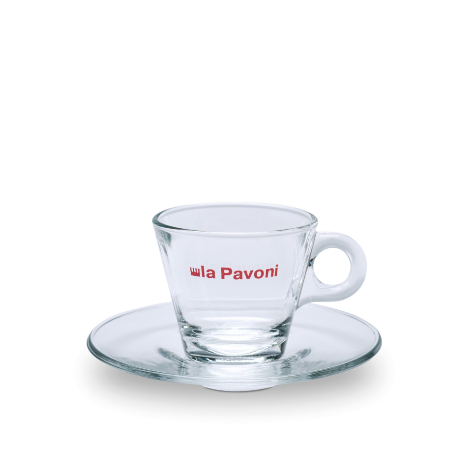 Espressokopper i glas med underkop, 6-pak - La Pavoni i gruppen Te & Kaffe / Kaffe tilbehør / Kaffekopper hos The Kitchen Lab (1984-31487)