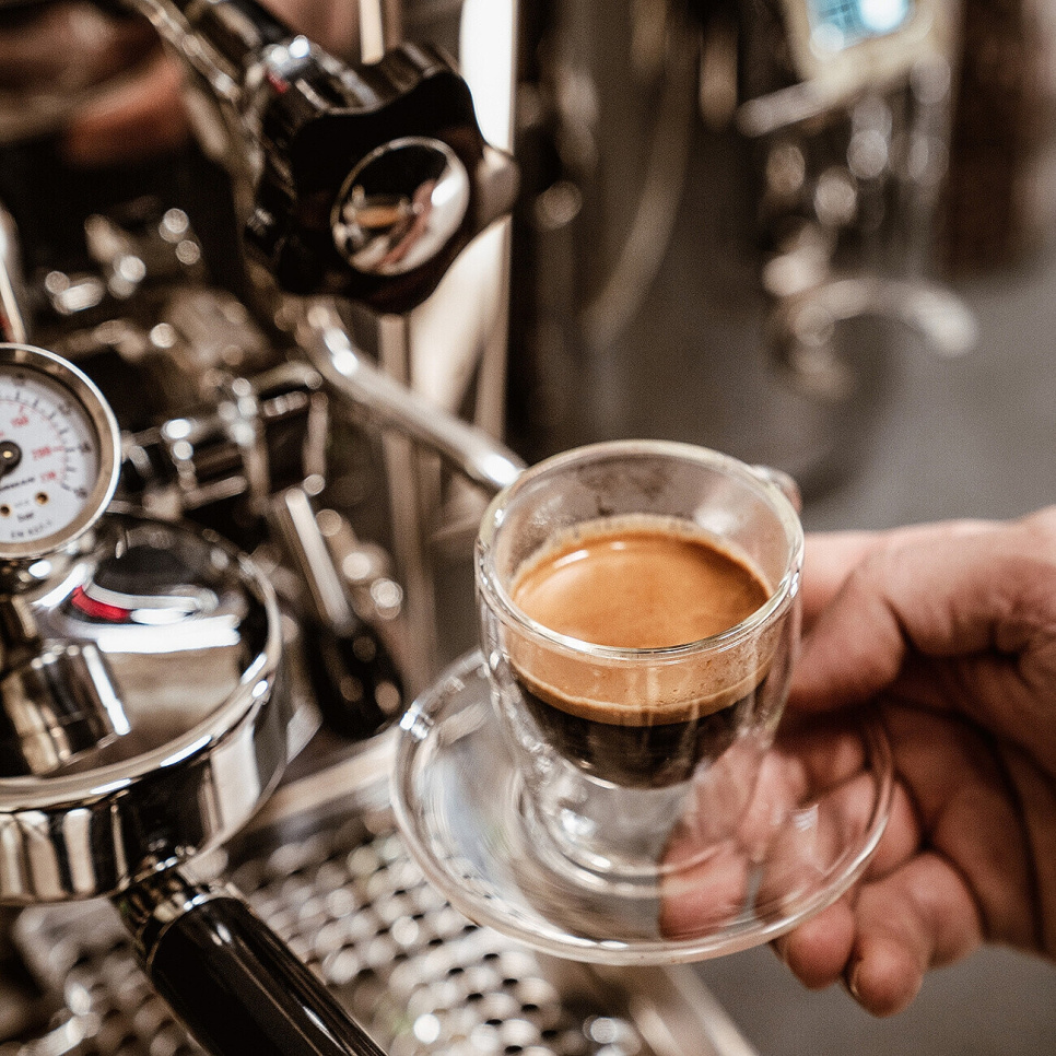 Espressokopper i glas med underkop, 6-pak - La Pavoni