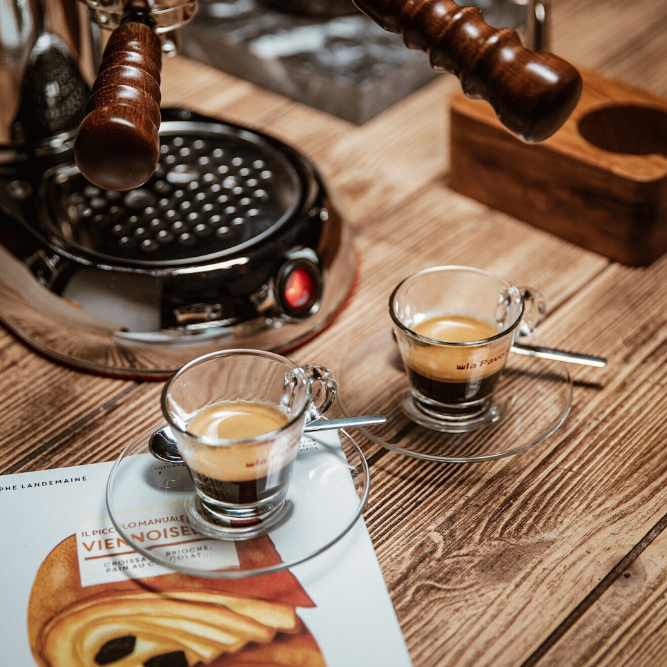 Espressokopper i glas med underkop, 6-pak - La Pavoni