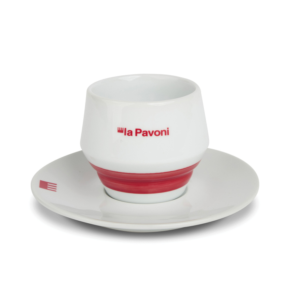 Cappuccinokopper med underkopper, 4-pak - La Pavoni i gruppen Te & Kaffe / Kaffe tilbehør / Kaffekopper hos The Kitchen Lab (1984-31496)