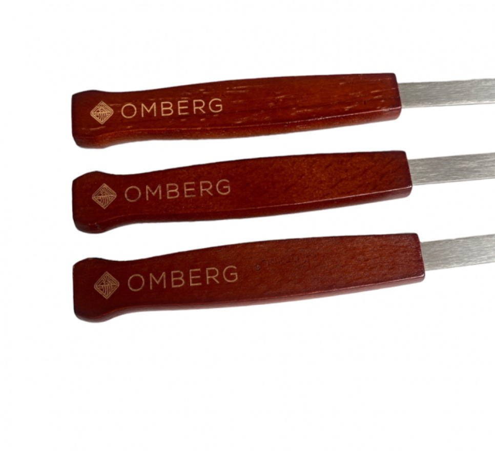Brede grillspyd med træhåndtag, 60 cm, 6-pak – Omberg