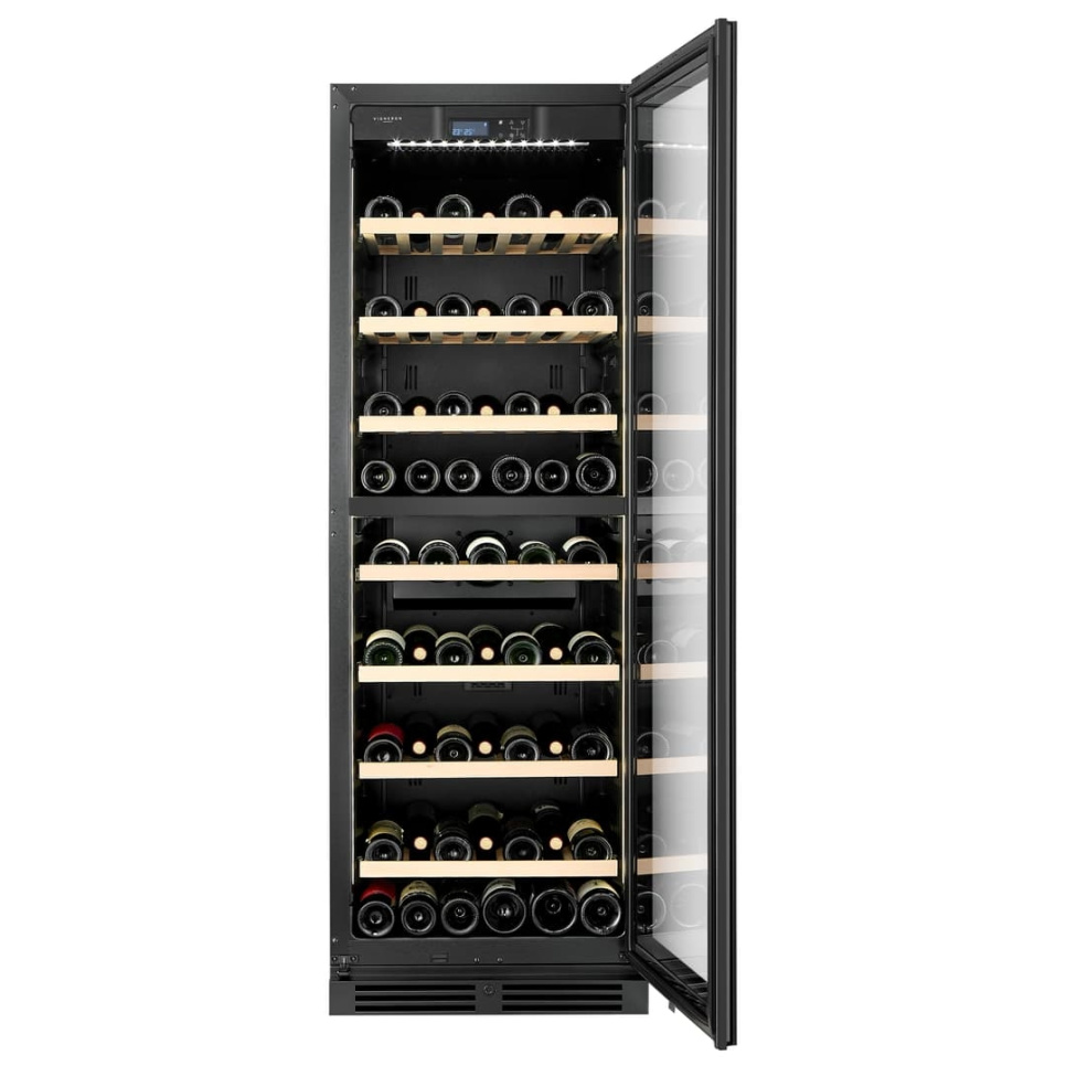Vinkøleskab Designline 180, Dobbeltzone, Sort - Vigneron