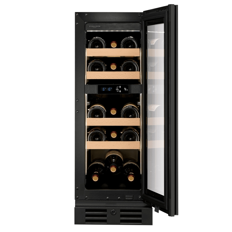Vinkøleskab Designline 30, Dobbeltzone, Sort, 718 - Vigneron