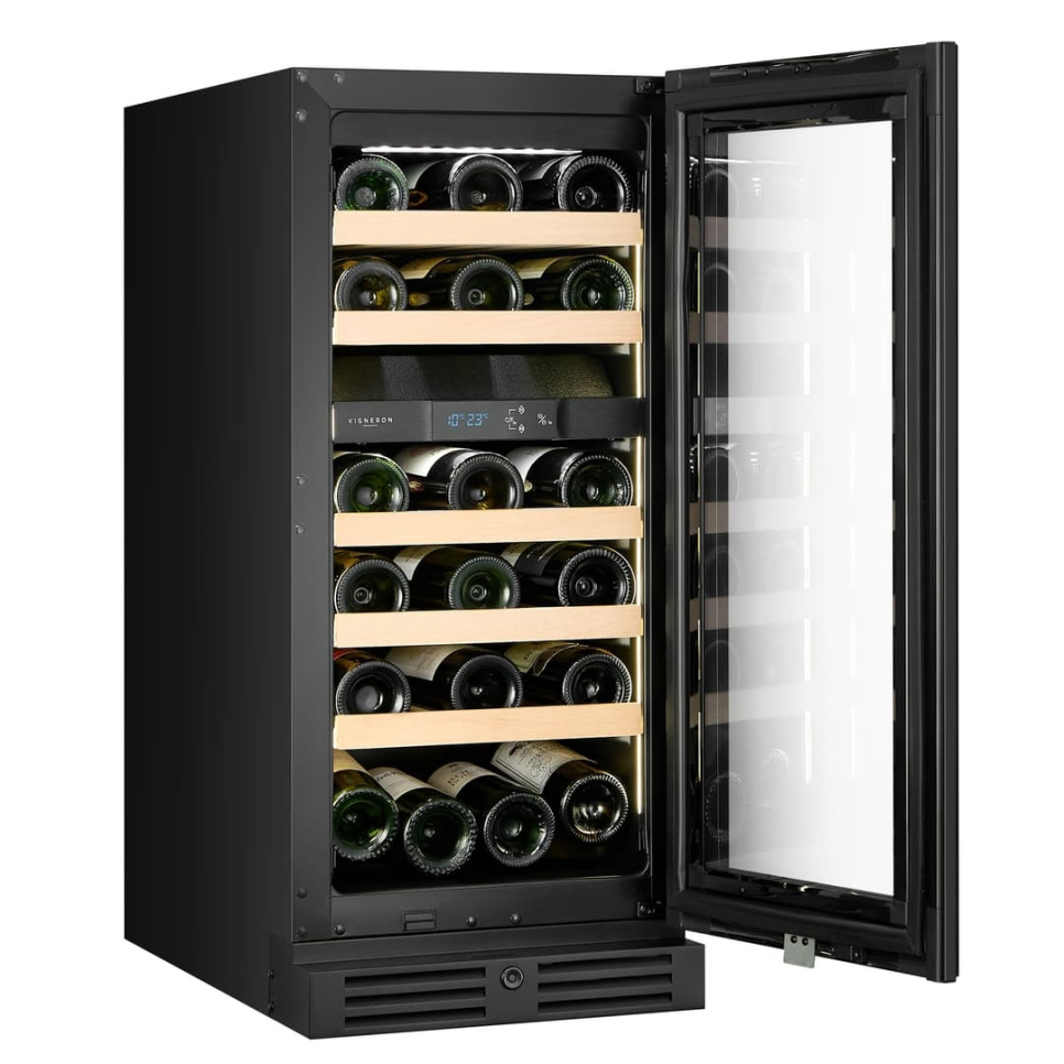 Vinkøleskab Designline 40, Dobbeltzone, Sort - Vigneron