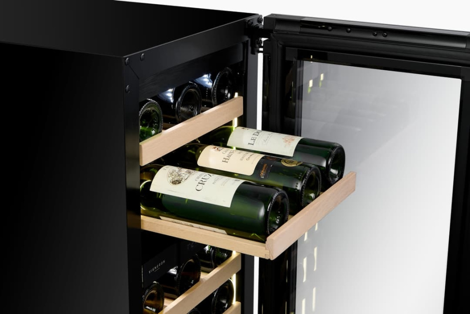 Vinkøleskab Designline 40, Dobbeltzone, Sort - Vigneron