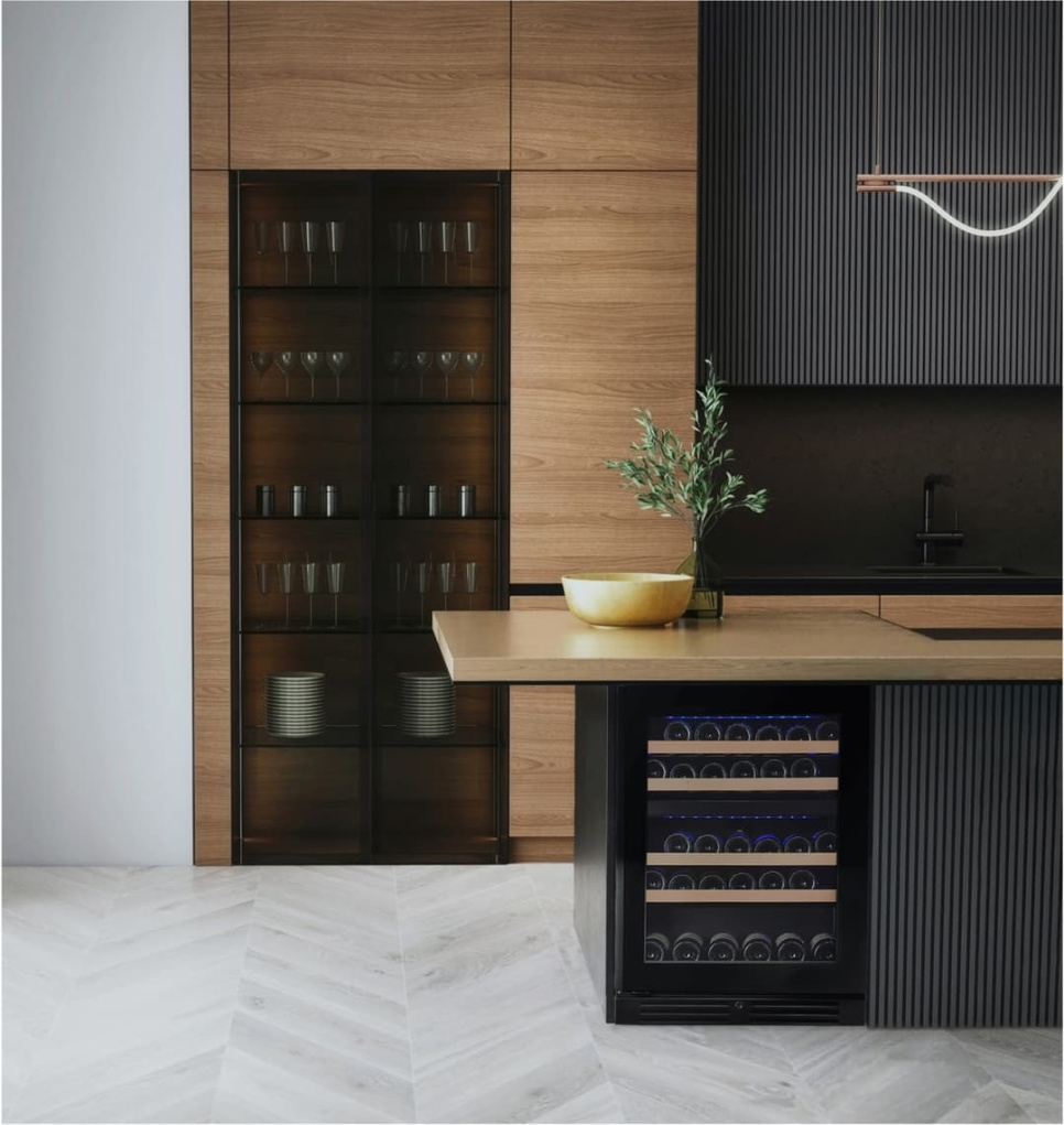 Vinkøleskab Designline 60, Dobbeltzone, Sort - Vigneron