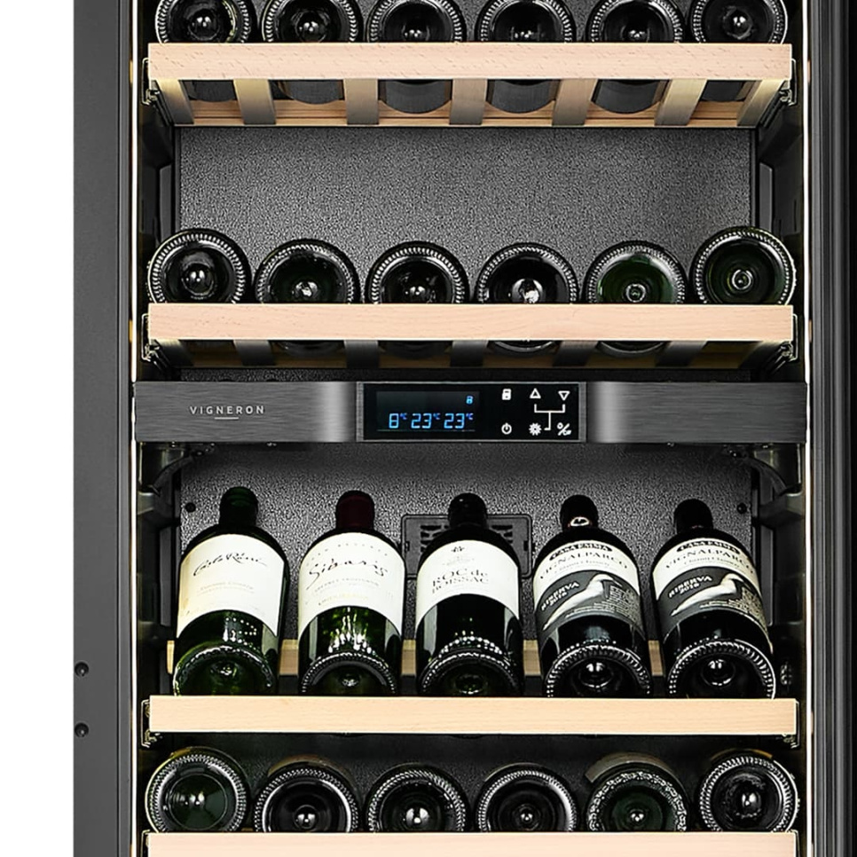 Vinkøleskab Kitchen Built-in 180, Tripelzone, Sort - Vigneron