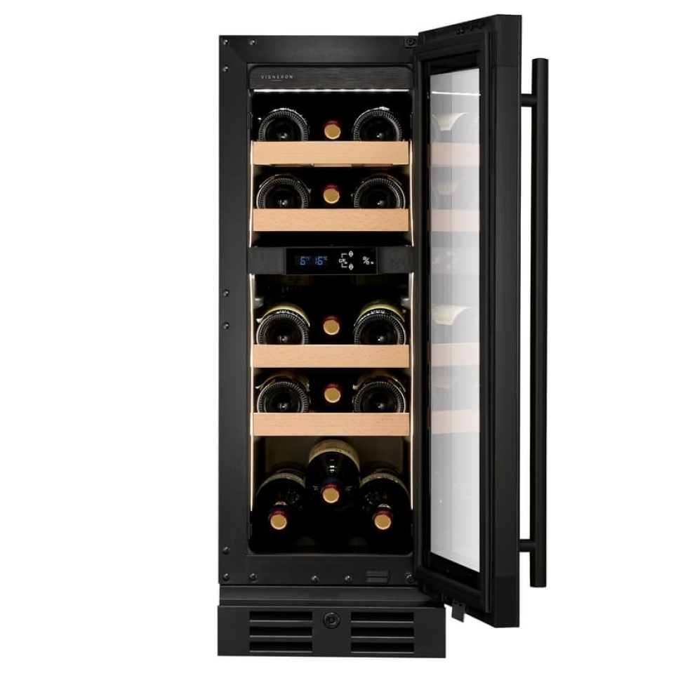 Vinkøleskab Kitchen Collection 30, Dobbeltzone, Sort - Vigneron