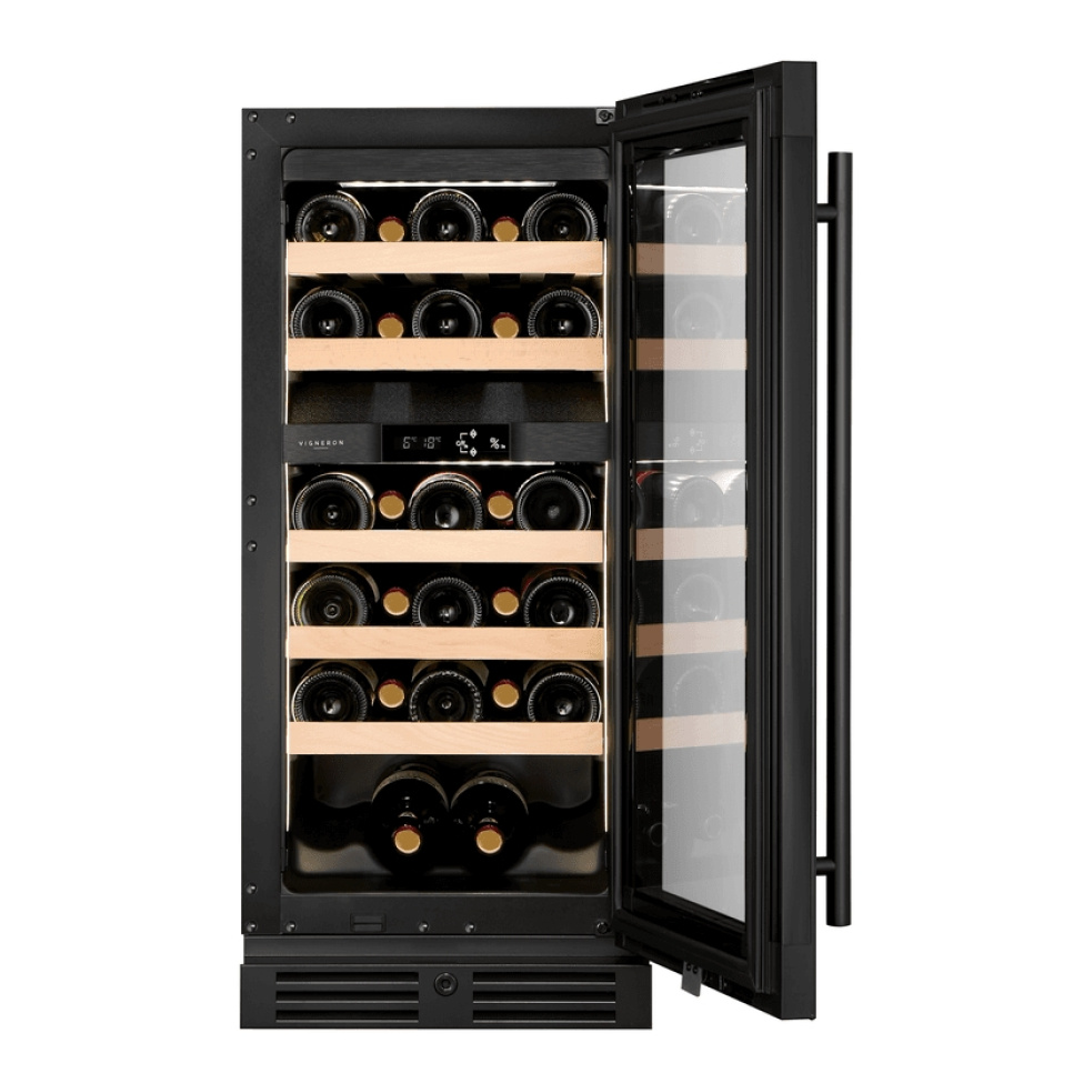 Vinkøleskab Kitchen Collection 40, Dobbeltzone, Sort - Vigneron