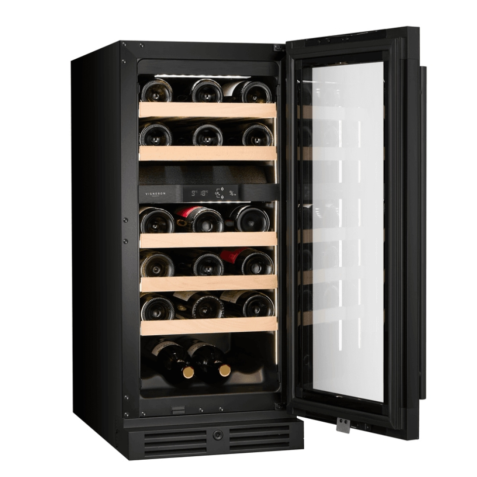 Vinkøleskab Kitchen Collection 40, Dobbeltzone, Sort - Vigneron