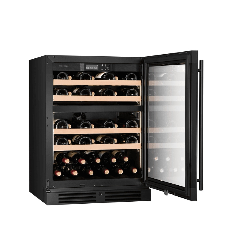 Vinkøleskab Kitchen Collection 60, Dobbeltzone, Sort - Vigneron