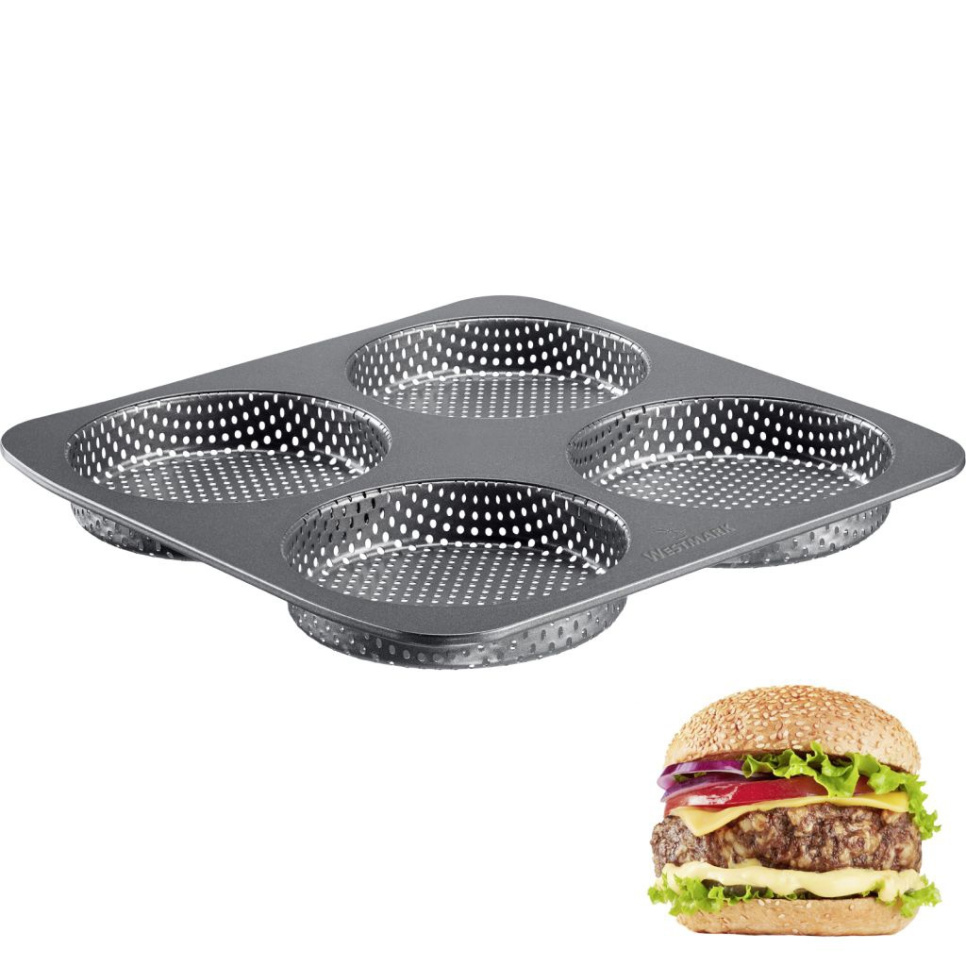Perforeret bageform til hamburgerboller, non-stick - Westmark Perforeret bageform til hamburgerboller, non-stick - Westmark