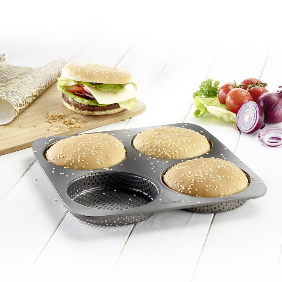 Perforeret bageform til hamburgerboller, non-stick - Westmark Perforeret bageform til hamburgerboller, non-stick - Westmark