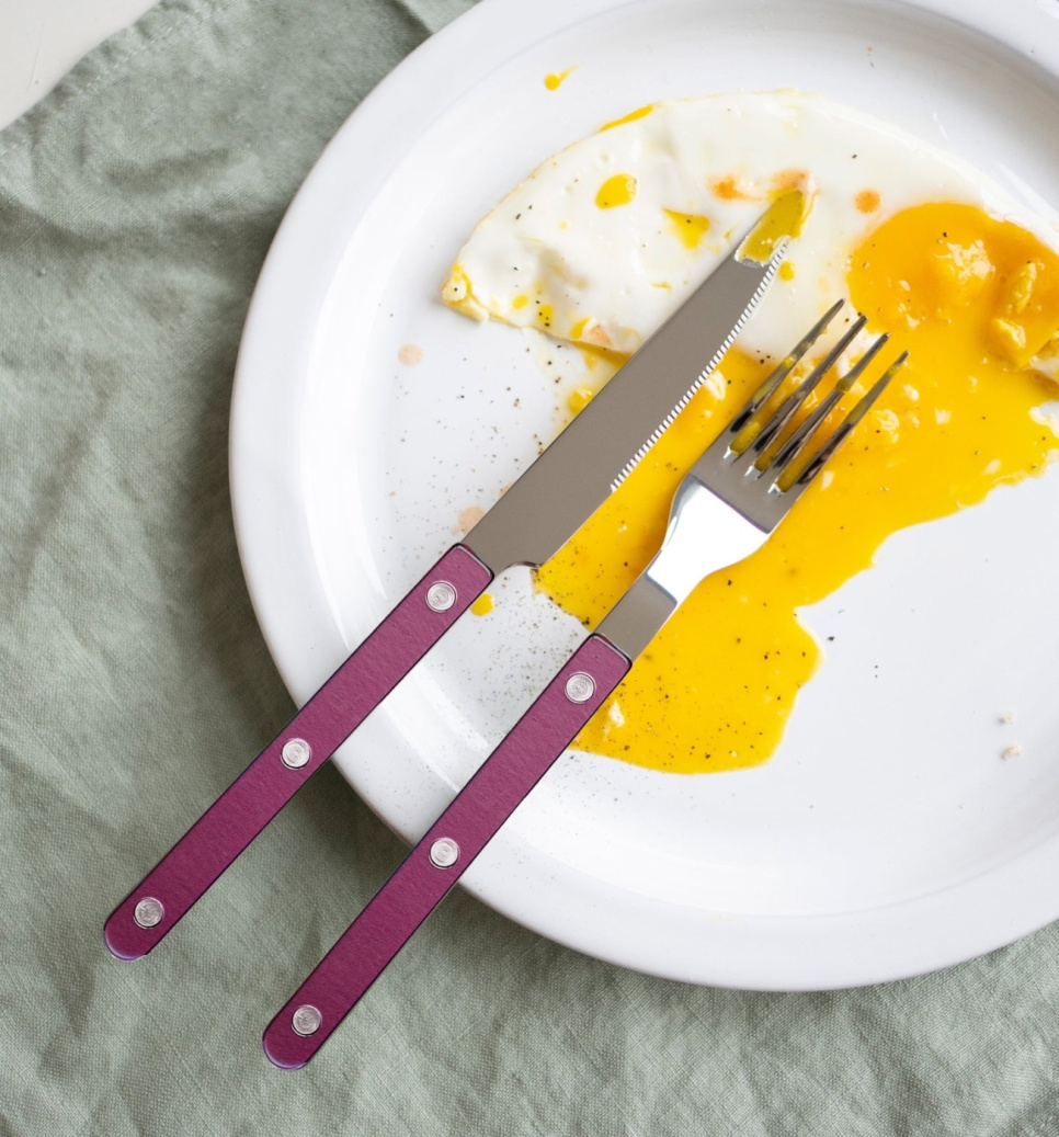 Bestiksæt, 4 dele, Bistrot Pearly, Aubergine - Sabre Paris