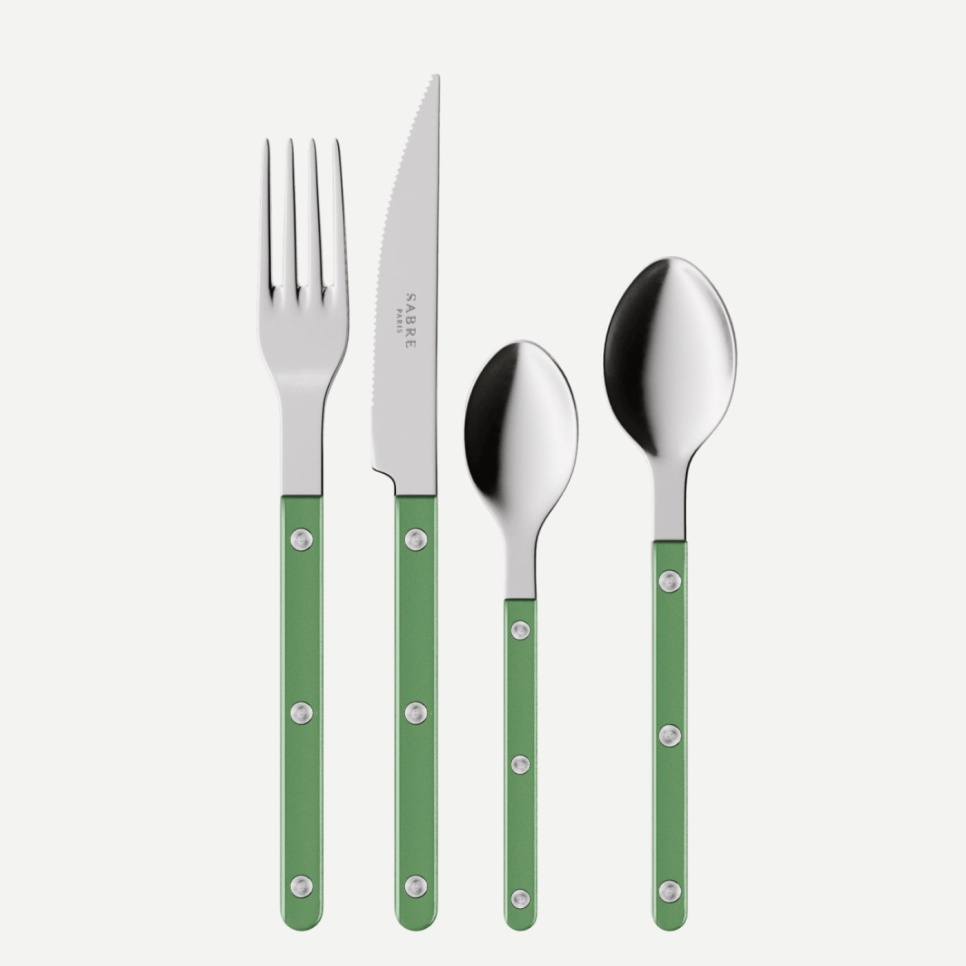 Bestiksæt, 4 dele, Bistrot Pearly, Garden green - Sabre Paris i gruppen Borddækning / Bestik / Bestik sæt hos The Kitchen Lab (2195-32355)
