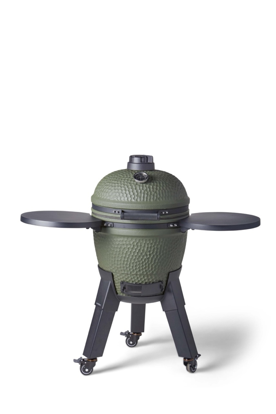 Kamado-grill inklusive benbeslag, sorte ben med hjul og sidebord - Moddern Kamado-grill inklusive benbeslag, sorte ben med hjul og sidebord - Moddern