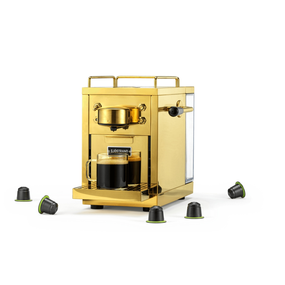 Kapselmaskine, den originale espressokapselmaskine, messing - Sjöstrand i gruppen Te & Kaffe / Kaffe brygning / Kaffemaskine hos The Kitchen Lab (2237-31695)
