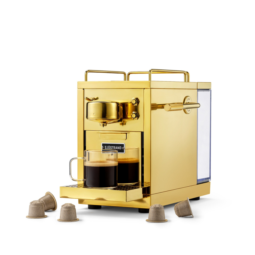 Kapselmaskine, den originale espressokapselmaskine, messing - Sjöstrand i gruppen Te & Kaffe / Kaffe brygning / Kaffemaskine hos The Kitchen Lab (2237-31695)